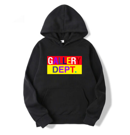 Gallery Dept Brand Colored Logo Black Hoodie