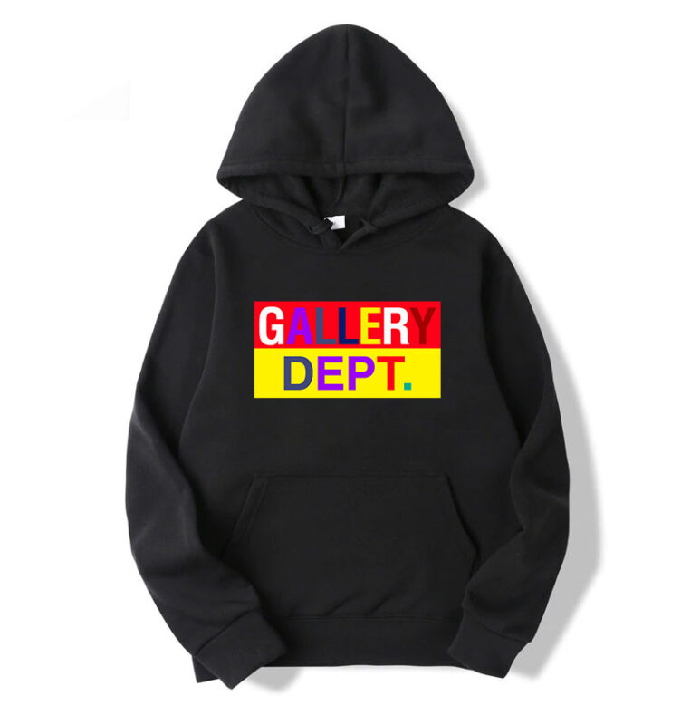 Gallery Dept Brand Colored Logo Black Hoodie