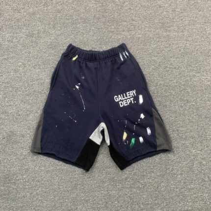 Gallery Dept Brand Splash Ink Blue Shorts